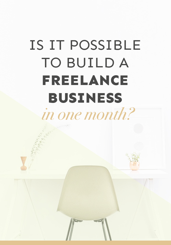 Are you looking to build a freelance business? In just one month, you can start building the foundations of a sustainable business... click through to find out how. 