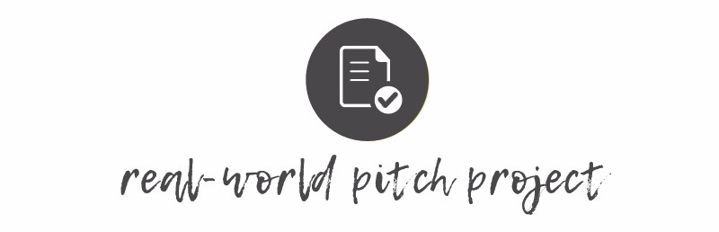 real world pitch project with text